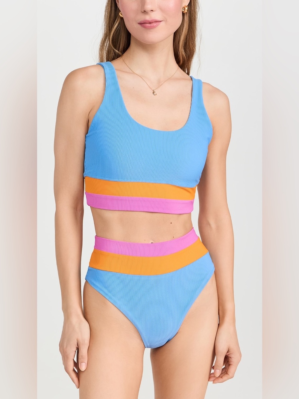 Beach Riot High-Waist Bikini Daydreamer Colorblock size Small Mackenzie & Heidi